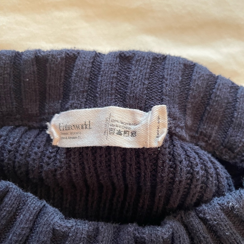 Entireworld Oversize Navy Blue Shaker Sweater XL 100% Cotton Type A Version 11 - Picture 2 of 8